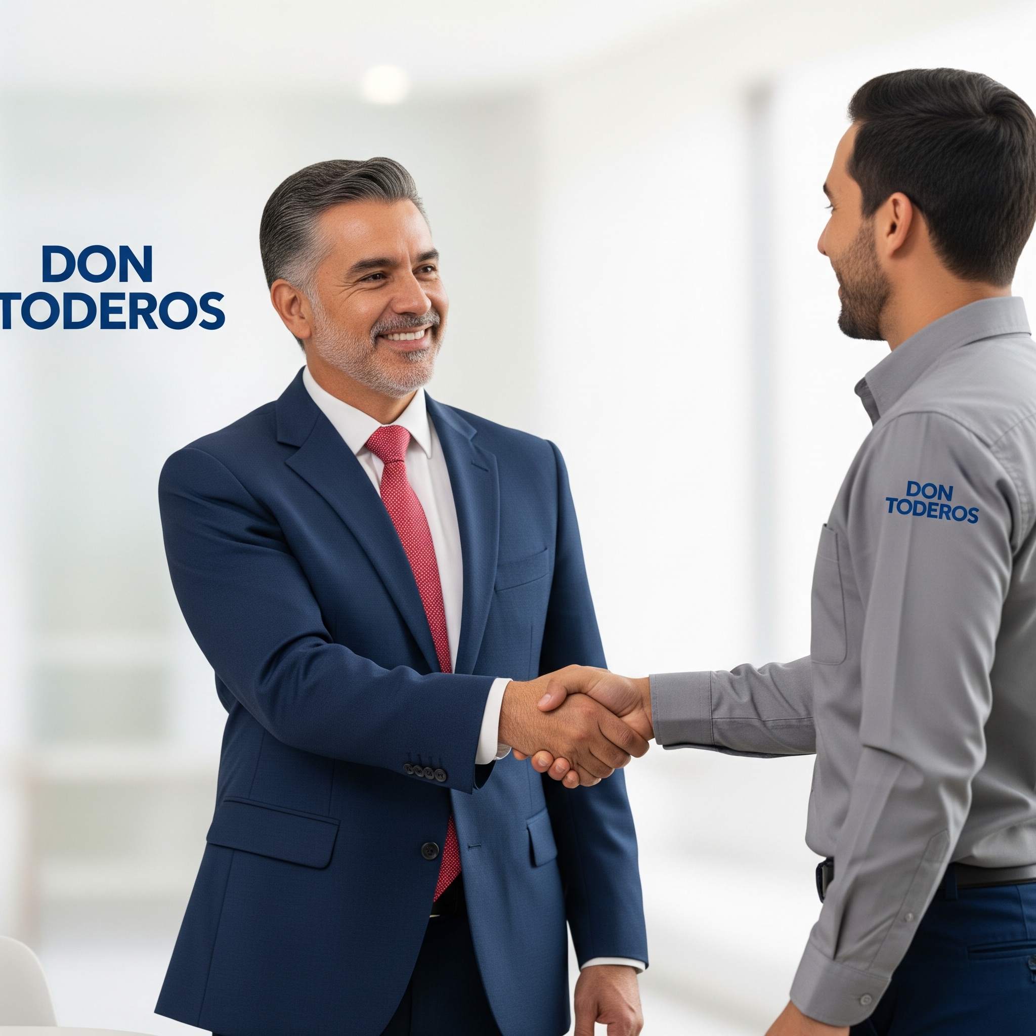 Empresario de Don Toderos cerrando un trato con un empleado